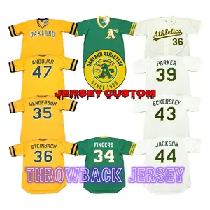 Oakland 34 Rollie Fingers 36 Terry Steinbach 47 Joaquin Andujar 51 Willie Mcgee Throwback Baseball Jersey Stitched S-5xl Athlet