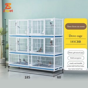 Cages à pigeons durables en métal galvanisé, empilables avec roues, idéales pour l'élevage et la course des pigeons – Fournitures d'usine en promotion - Product Image 6