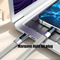 Câbles de données lumineux OEM LED Power Display Marquee 240W PD USB Type C à charge rapide, accessoires de téléphone en gros