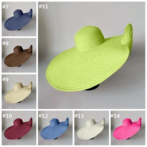 Q411 여성용 대형 플로피 밀짚 햇 여름 와이드 브림 비치 모자 - Product Image 6