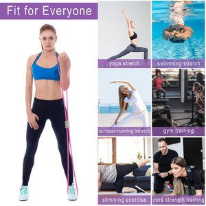 Figur 8 tali tegangan Expander dada tali tegangan Yoga Kebugaran Pilates sabuk resistensi sabuk tegangan kebugaran - Product Image 4