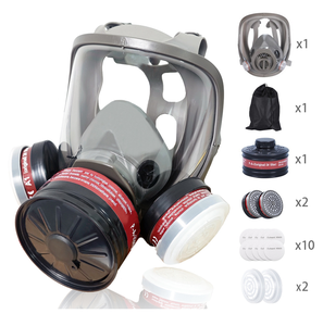 Masker Respirator Kimia setengah wajah, masker <span class=keywords><strong>Gas</strong></span> sobek debu taktis setengah wajah industri terlaris - Product Image 4