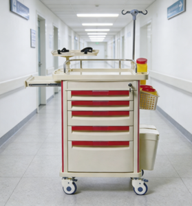 Chariot d'urgence SET31 de haute qualité pour hôpital, chariot médical d'infusion d'urgence en ABS avec tiroir - Product Image 3