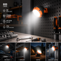 800LM Wiederaufladbare Magnetische Camping-Arbeitsleuchte USB-C Tragbare LED-Lampe für Autoreparatur, Garage und Notbeleuchtung