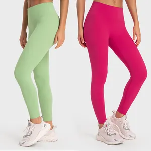 Top Selling Best Tiktok Hot High Waist Breathable Naked Yoga Gym Leggings Pants Workout Athletic Sports Wear Outfit For Women