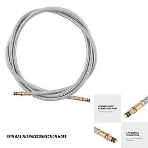 Adaptateur de gaz butane avec tuyau tressé haute pression de 40, 50, 60, 80, 100, <span class=keywords><strong>150</strong></span>, 200 cm pour réchauds de camping et cartouches externes - Product Image 1