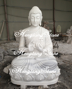 Templo de jardín chino religioso decorativo tallado a mano mármol blanco Natural sentado <span class=keywords><strong>Kwan</strong></span> Yin Buda - Product Image 3