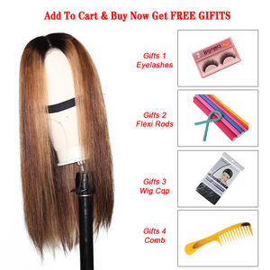 Peluca de cabello humano Rubio, 30 pulgadas, largo, liso, marrón, 13x4, encaje transparente resaltado, 10a, realce, cuerpo ondulado - Product Image 6