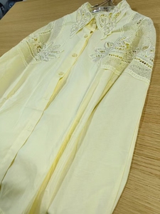 Nuova tendenza 2025 con ricami larghi camicie di cotone Casual camicette da <span class=keywords><strong>donna</strong></span> a manica lunga maglia <span class=keywords><strong>gialla</strong></span> Top abbigliamento <span class=keywords><strong>donna</strong></span> - Product Image 4