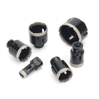 TONGHUI Ensemble de forets diamantés brasés pour marbre noir, en acier au carbone, à grande vitesse, avec tige hexagonale M14/M10, 6mm/8mm, 35mm