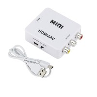 Hdmi için RCA AV/CVBS adaptörü HD Video dönüştürücü kutusu L/R Video 1080P 720P destek NTSC PAL Mini hdmi için AV dönüştürücü