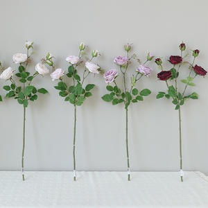 Rose artificielle de luxe à 3 têtes, style européen, pour allée de mariage et décoration intérieure - Product Image 4