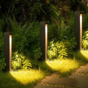 Luminaire LED gris/noir 5W COB, colonne carrée, éclairage extérieur, lampadaire de jardin LED - Product Image 5