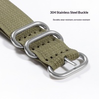 Bracelet de montre Lionorm Premium en nylon côtelé 20mm 22mm, durable, en tissu de ceinture de sécurité tissé, avec boucle brossée à 5 anneaux