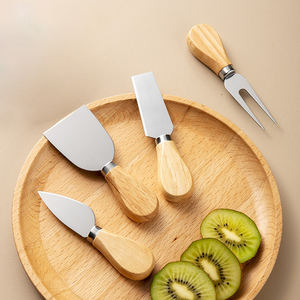 4 Pcs <strong>Cheese</strong> <strong>Knife</strong> <strong>Set</strong> with Wood Handle Stainless Steel <strong>Cheese</strong> <strong>Knife</strong> <strong>Set</strong> <strong>Cheese</strong> <strong>Knives</strong> Cutter Slicer Fork - Product Image 2