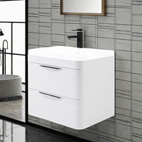 Meuble-lavabo mural moderne de 600 mm, certifié FSC, épaisseur 18 mm, avec fonction de nettoyage facile