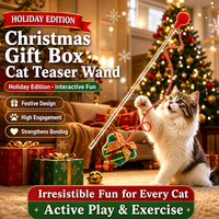 Jouet en peluche pour chat avec clochettes - Jouet d'exercice écologique - Cadeau de Noël mignon en forme de dessin animé pour chats