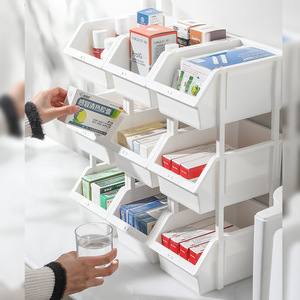 Stackable Plastic <strong>Desktop</strong> <strong>Organizer</strong> <strong>for</strong> Tool Book Toy Stationery Rack Combination Storage Basket - Product Image 3