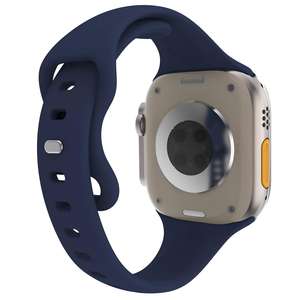 Suitable for Apple Watch Series 9/8/7/6/5/4/3/2/1, Butterfly Clasp Slim Waist <b>Silicone</b> Watch Band - Product Image 6