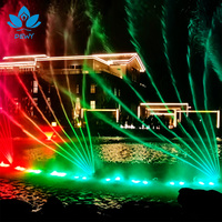 Fontaine musicale rotative extérieure 2D à buse oscillante en acier inoxydable 304, contrôlée par DMX/musique, pour parcs, lacs et aménagements aquatiques.