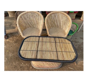 Bohemian <b>Garden</b> Lobby Lawn Furniture Decorative Rattan <b>Table</b> With Multicolor Border Decorative Bamboo Wood Cane Snack <b>Table</b> - Product Image 5