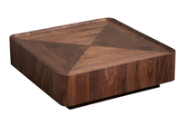 Table basse moderne en bois massif avec placage en noyer noir d'Amérique du Nord, style nordique, design de rangement, mobilier minimaliste italien