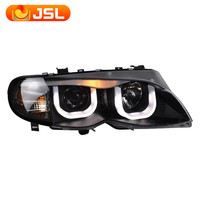 Phare Avant de Haute Qualité avec Moteur d'Assemblage et Lentille LED pour BMW E46 2001-2004, Modèles Quatre Portes (318, 320, 323, 325, 330)