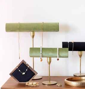 Porte-<span class=keywords><strong>bijoux</strong></span> en métal doré-Porte-bracelet et collier en velours-Présentoir de boutique <span class=keywords><strong>Pro</strong></span> - Store Counter Decor - Product Image 4