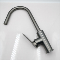 Robinet de cuisine SANIPRO gris anthracite en acier inoxydable, mitigeur chaud/froid à poignée unique, SUS304, prix usine