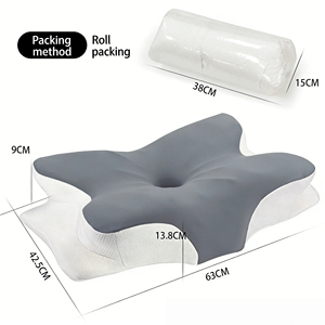 Oreiller cervical en mousse à mémoire de forme réglable en forme de papillon avec noyau en soie glacée - Product Image 4