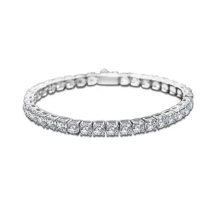 Designs Lab Gegroeide Diamanten Tennis Armband 3Mm 4Mm 5Mm Elastische Diamant Stretch Armbanden Dames Heren