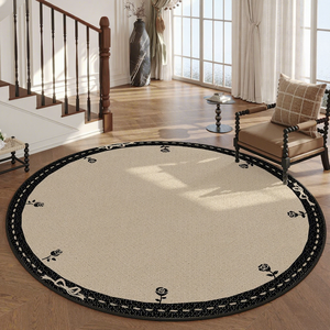 Alfombra gruesa impermeable francesa para mesita de noche, respaldo antideslizante para dormitorio, mesa de centro, pasillo, patrones florales geométricos - Product Image 2