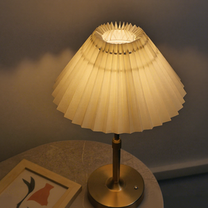 Bestseller Battery Powered Cordless Modern Pleated Night <strong>Light</strong> Dimmable LED <strong>Table</strong> Lamp Bedroom Decor - Product Image 2