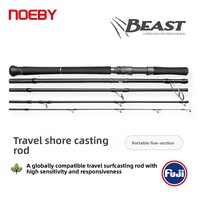 Canne à pêche portable 5 pièces en carbone pour la pêche en eau douce, la pêche au bord de la mer, la pêche à la traîne, robuste, avec support OEM et logo personnalisé Fuji – Vente en gros