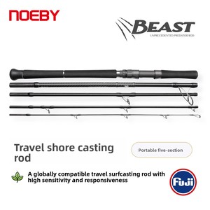 Canne à pêche portable 5 pièces en carbone pour la pêche en eau douce, la pêche au bord de la mer, la pêche à la traîne, robuste, avec support OEM et logo personnalisé Fuji – Vente en gros - Product Image 1