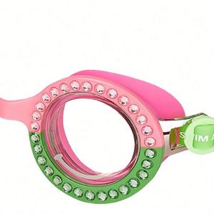 Gafas de Natación de Silicona Antivaho para Niños, Color Caramelo, Lentes de PC, Universales, con Incrustaciones de Diamantes de Dibujos Animados, WL AF-1700 - Product Image 3