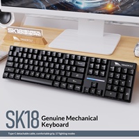 Clavier mécanique filaire Smailwolf SK18 104 touches, taille standard, plug and play, pour bureau, dactyliste, étudiant, PC