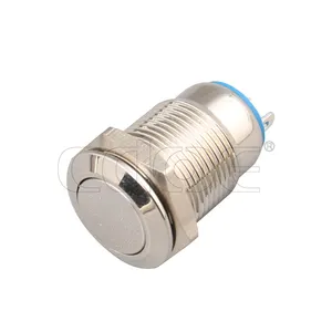 Metal nickel plated brass waterproof mini push button on off 10mm switch made in China