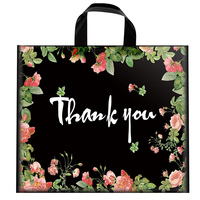 Sac en plastique personnalisé pour vêtements, sac de shopping imprimé tendance avec message de remerciement, sac en PE pour magasin de vêtements, pour emballage