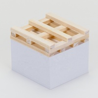 Cube de notes auto-adhésif avec logo personnalisé en gros 7.6*7.6 bloc de papier collant bloc bloc-notes avec palette en bois pour instructions de mémos