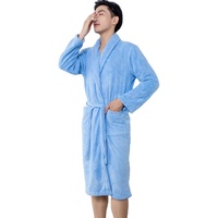 Peignoir de bain épais en flanelle, couleur unie, Simple, chaud, Long, personnalisé, pour femmes, vêtements de maison, haute qualité