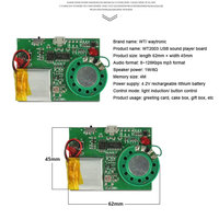 Mini module de puce sonore pré-enregistrée activée par capteur de lumière et de mouvement pour boîte cadeau