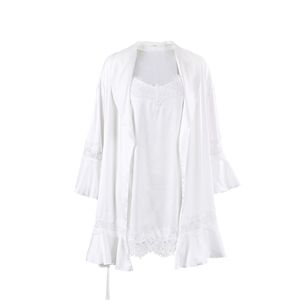 Robe <span class=keywords><strong>kimono</strong></span> en satin noir pour femmes avec bordure en dentelle et manches évasées, robe de nuit luxueuse en soie pour mariée, vêtements de détente et vêtements de nuit - Product Image 5