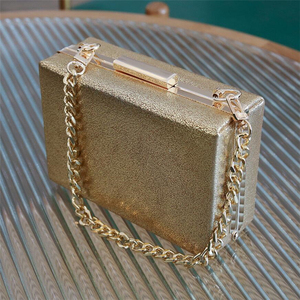 Nuova Borsa <span class=keywords><strong>da</strong></span> <span class=keywords><strong>Sera</strong></span> Elegante in Pelle PU <span class=keywords><strong>Nera</strong></span> e Oro, Clutch alla Moda per Donna - Product Image 5