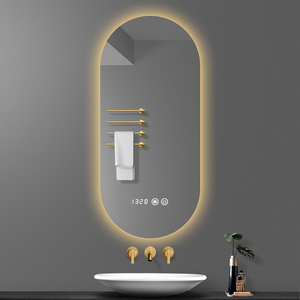 <span class=keywords><strong>Miroir</strong></span> de salle de bain LED intelligent moderne en forme de capsule, rétroéclairé, pour projet hôtelier - Product Image 2
