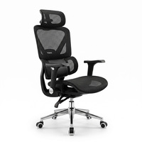 Chaise de bureau ergonomique de luxe réglable en maille avec support lombaire adaptatif, repose-pieds et base pivotante pour espace de travail exécutif