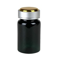Flacon en plastique PET pour comprimés et capsules de calcium 100 ml, scellé avec un couvercle de sécurité et un double couvercle métallique
