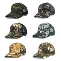 Gorra de camionero de malla con camuflaje Woodland, paquete de 8, logística rápida, stock disponible en EE. UU., ajustable, para exteriores, táctica, caza, conjunto de gorras de camuflaje