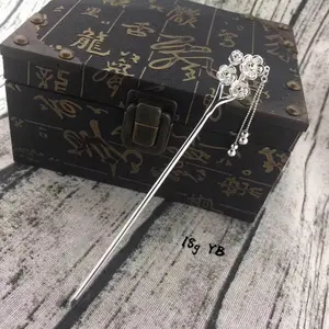 S990 tongkat rambut bunga Plum jepit rambut Cina, sumpit rambut Cina dengan manik-manik rumbai untuk wanita pernikahan pengantin