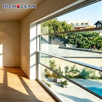 RICHOCEAN Fenêtres coulissantes verticales électriques intelligentes minimalistes, fenêtres en aluminium isolées avec moustiquaire